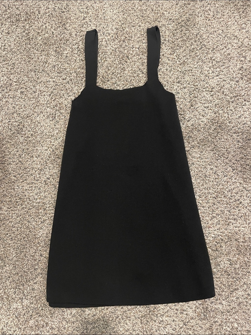Zara Black Square-Neck Mini Dress